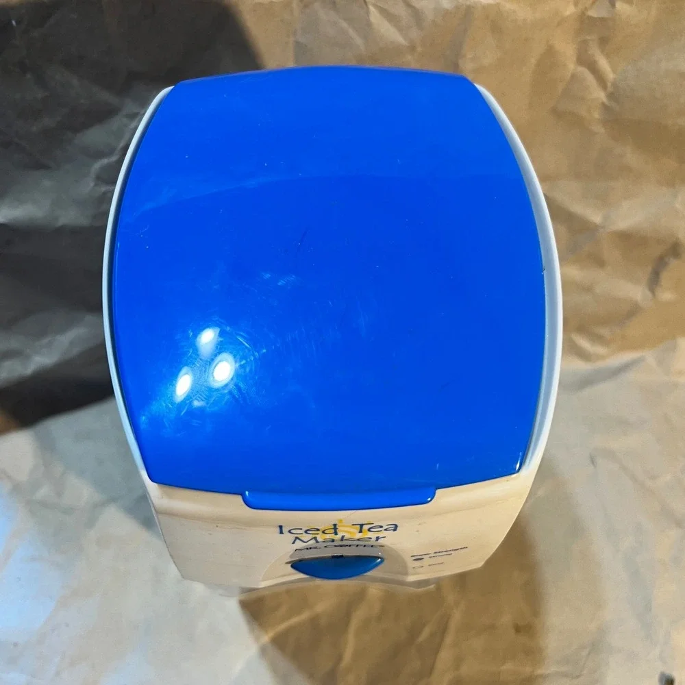 Mr. Coffee 3 Qt Iced Tea Maker White Blue TM70 Series Adjustable Brew Strength